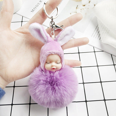 Wholesale Sleeping Doll Plush Rabbit Keychains